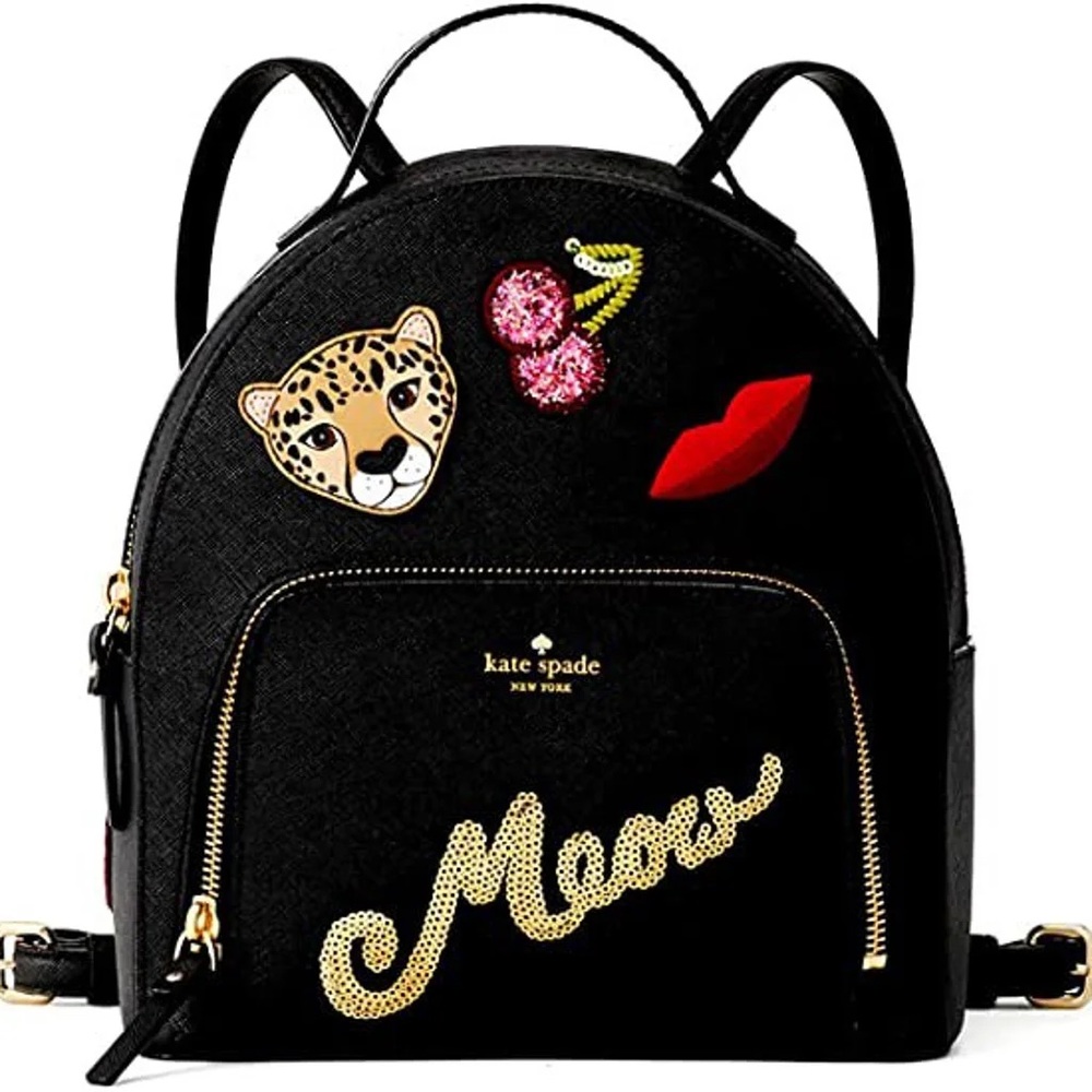 Kate Spade Black Run Wild Tomi Backpack Purse